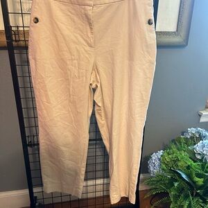 J. Crew Cream Pants. Elastic waist. Like new